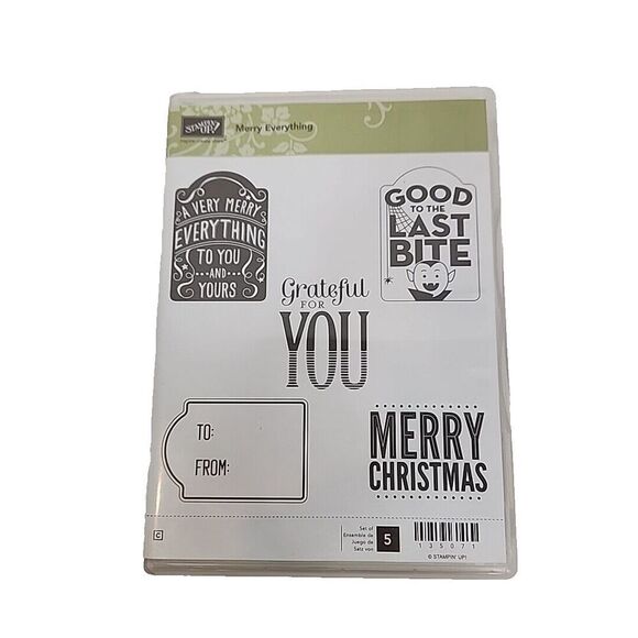 Stampin' Up! Stamp‎ Set MERRY EVERYTHING Set of 5 135071 Christmas Halloween - Picture 1 of 4